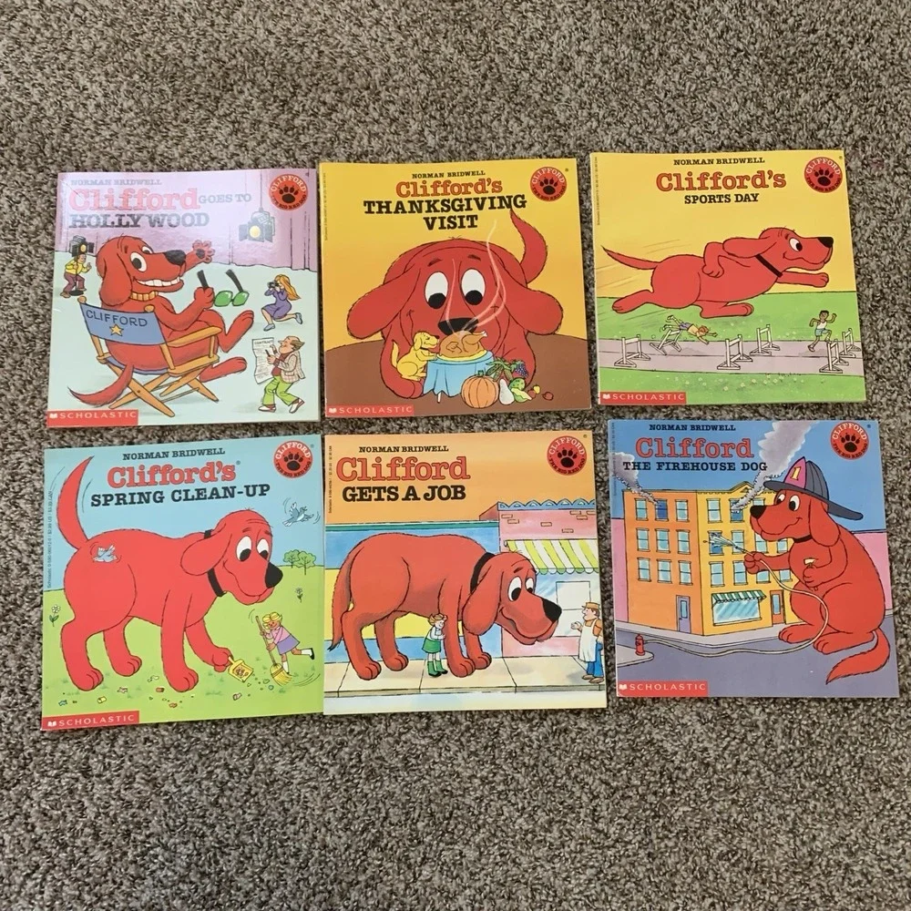 Lot of 6 Clifford's Books by Norman Birdwell Scholastic Inc Thanksgiving Sports